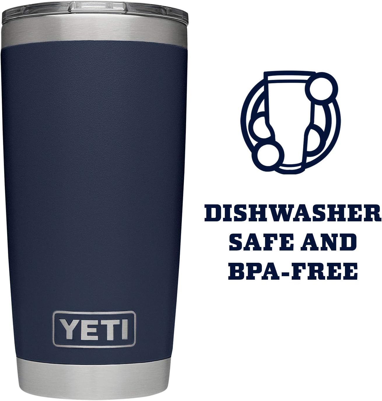 YETI Rambler 20 oz Tumbler Set - Includes MagSlider Tumbler & Straw Lid | Navy Color