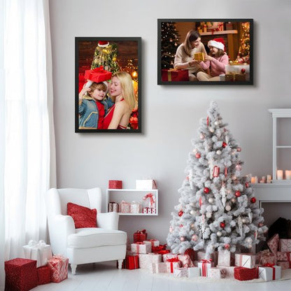 Frametory, 20x30 Poster Frame Black Distressed Grain Style Frames for 30x20 Picture or Photo - Wide Moulding Design with Acrylic Glass - Wall Display Hanging (2 Pack)