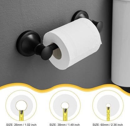 BESy Wall Mounted Toilet Paper Holder - Rustproof Stainless Steel with Flexible Pivoting Handle | Matte Black Finish
