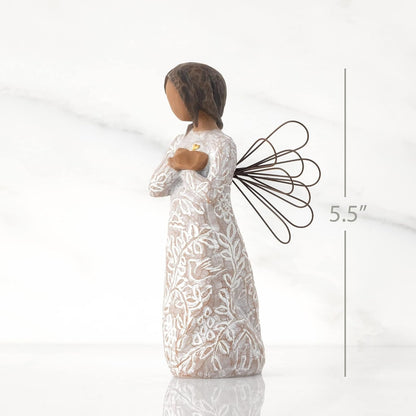 Willow Tree Remembrance Angel - Darker Skin Tone, Hand-Painted Figure for Sympathy & Support