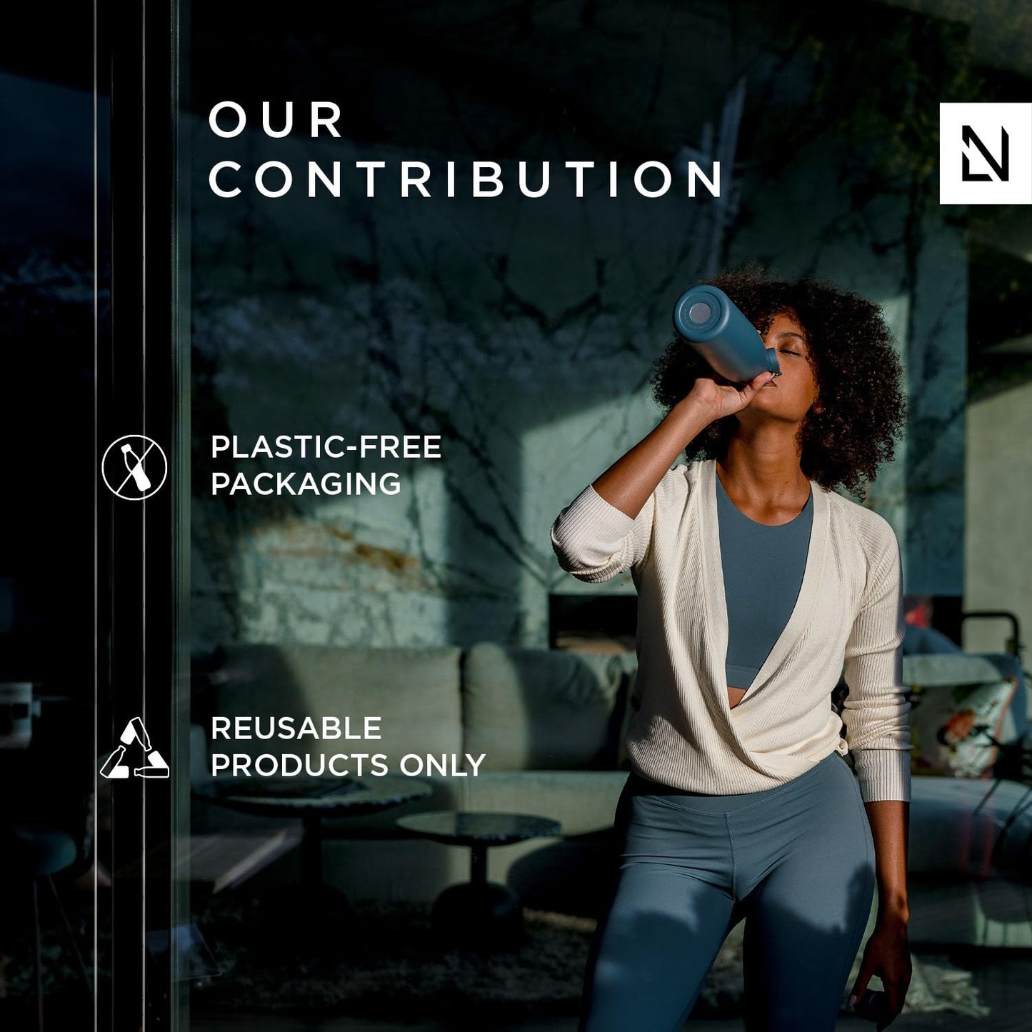 LARS NYSØM Salt and Pepper Grinder Set 2 pieces I Salt Pepper Mill with Adjustable Ceramic Grinder I Design Spice Grinder Set Manual (Stone Blue)