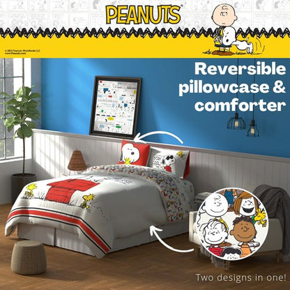 Franco Peanuts Charlie Brown & Snoopy Classic Pals Super Soft Comforter and Sheet Set, 5 Piece Full Size, (Official Licensed Product) Collectibles