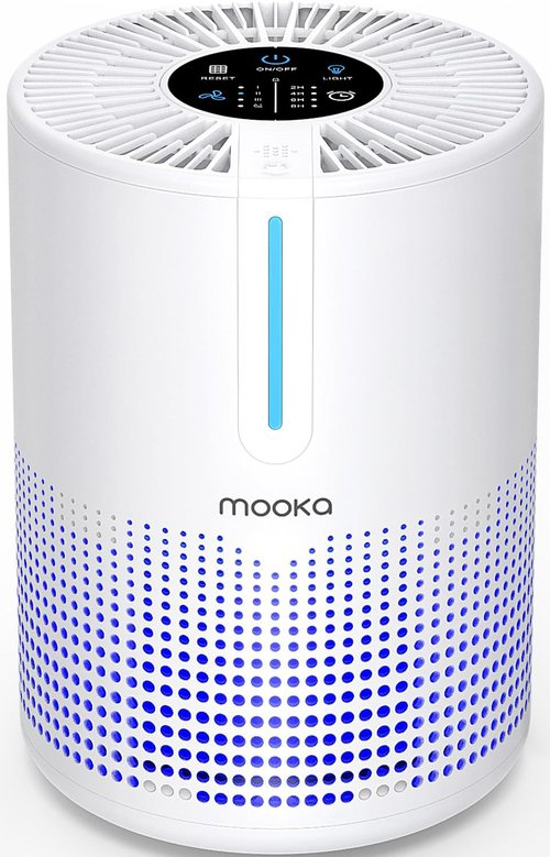 Air Purifiers for Bedroom Home 430 Sq.Ft, MOOKA H13 HEPA Filter Small Portable Air Purifier with USB Cable Fragrance Sponge for Smokers Pollen Pets Dust Odors, Desktop Air Cleaner for Car RV, M01