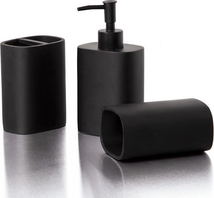 BINO 3-Piece Bathroom Accessories Set - Stylish Soap Dispenser, Toothbrush Holder & Tumbler for Elegant Decor