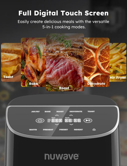Nuwave Brio Plus 8 Qt Air Fryer - PFAS Free, Digital Touch Screen, 100 Presets & 5 Cook Functions