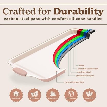 Country Kitchen Nonstick Bakeware Set - Durable 22-Piece Baking Set with Silicone Muffin Cups