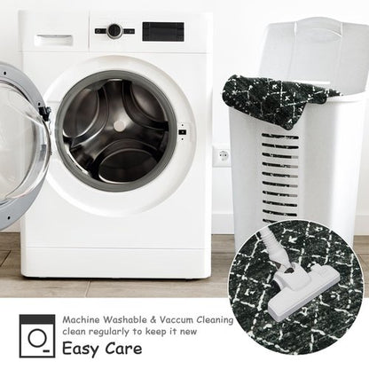 Beeiva Moroccan Hallway Runner Rug 2x7, Washable Non-Slip Kitchen Runner, Soft Low Pile Ultra Thin Geometric Carpet Rugs for Hallway, Kitchen, Laundry, Entryway