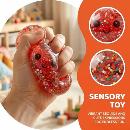 Glitter Dumpling Squishy | 2026 Squeeze Stress Relief Toys - Mystery Box of 4 Colorful Fidget Toys