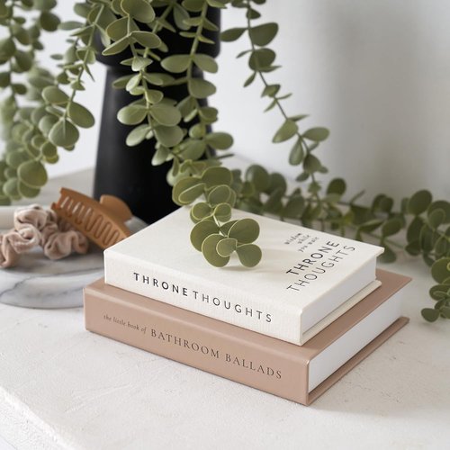 KIBAGA Modern Bathroom Decor Books - Set of 2 Funny Restroom Accessories for Charming Bath Shelf