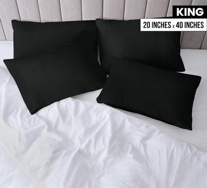Utopia Bedding King Pillow Cases - 12 Pack Soft Brushed Microfiber - Fade Resistant 20 X 40 Inches | Black