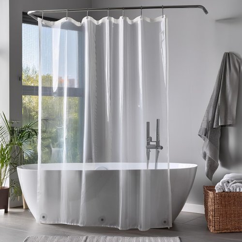 ZENO Clear Shower Curtain Liner – 72" x 72" Premium PEVA Liner with Rustproof Grommets & 3 Magnets – Waterproof, Lightweight Bathroom Curtain Set