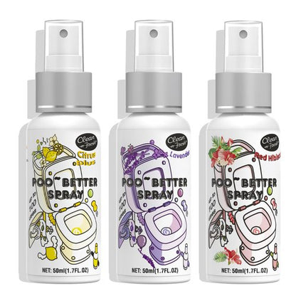 Clean-n-Fresh Toilet Spray, Variety Pack of 3 - Citrus/Lavender/Hibiscus, Bathroom & Toilet Odor Elimination, Travel Size 1.7 Fl Oz Each, Total 5.1 Fl Oz