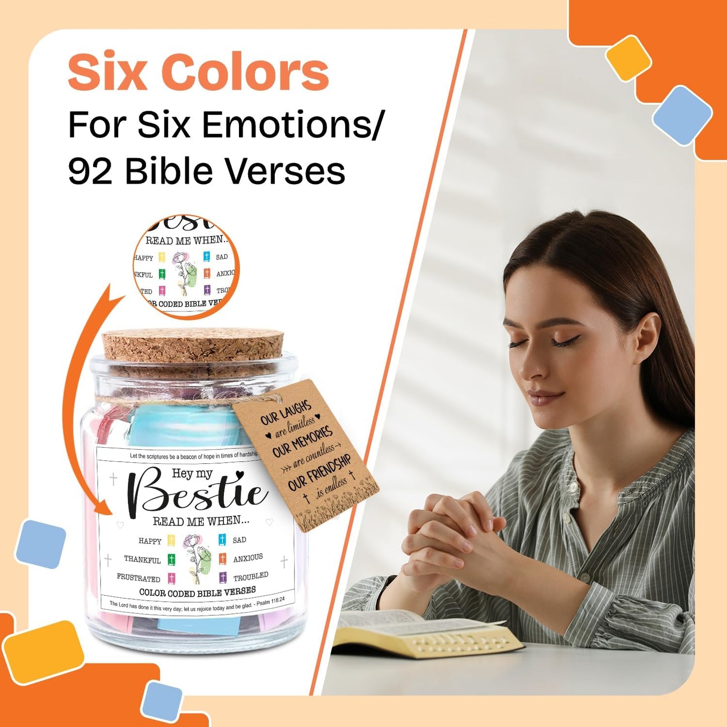 NewEleven Easter Gifts for Best Friends | Inspirational Birthday Present for Her or Him - Bible Verse Jar