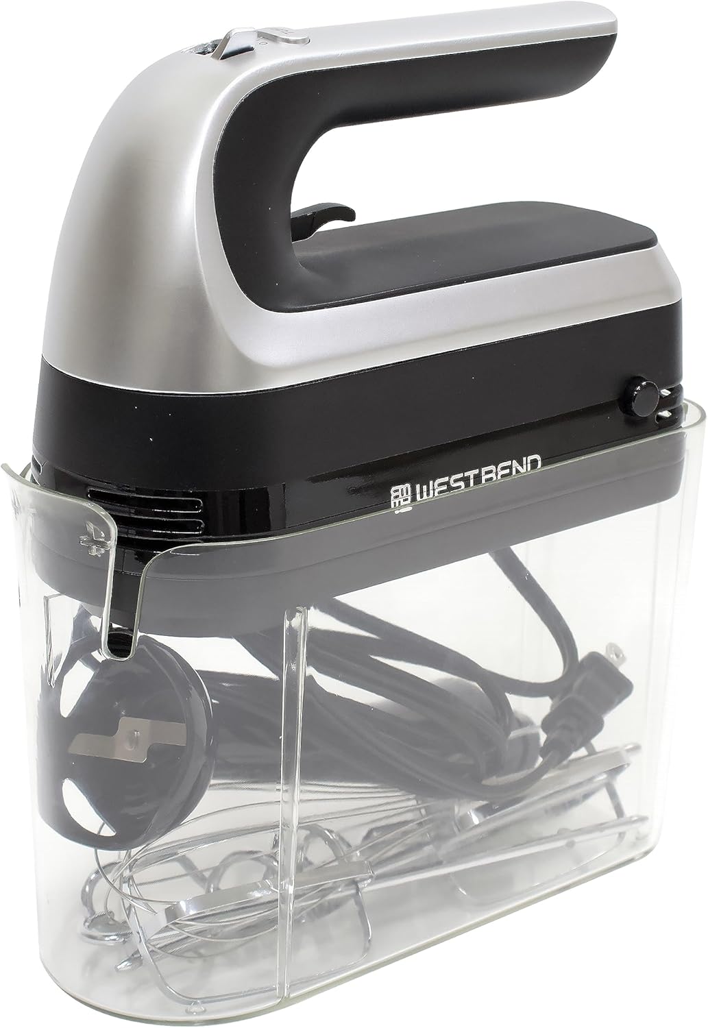 West Bend Hand Mixer Plus - 6-Speed Immersion Blender Attachment with Ergonomic Handle | 250-Watts, Black