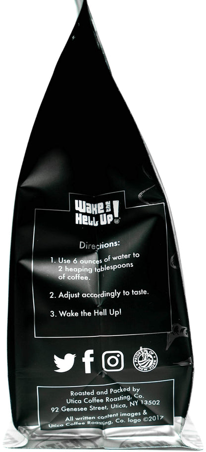 Wake The Hell Up! Whole Bean Coffee | Ultra-Caffeinated Original Blend in a 12-Ounce Reclosable Bag | The Perfect Balance of Higher Caffeine & Great Flavor.