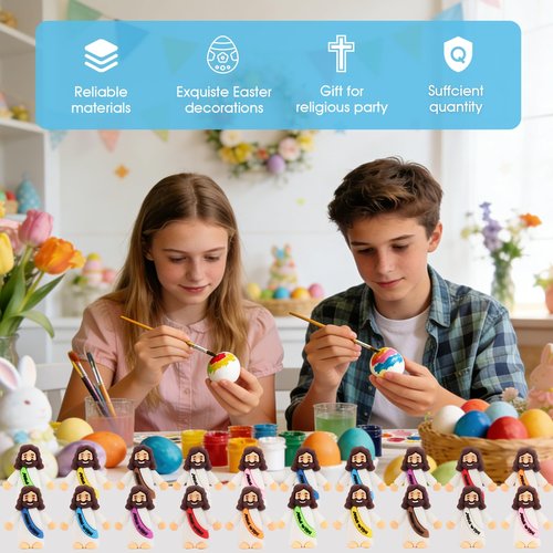 HSDJLXZ 36 Pack Little Jesus Figurines in Bulk, Mini Jesus Loves You Figures, Small Jesus Figurines, Tiny Jesus Figures for Church Christmas Party Favors Religious Easter Gifts for Egg Stuffers