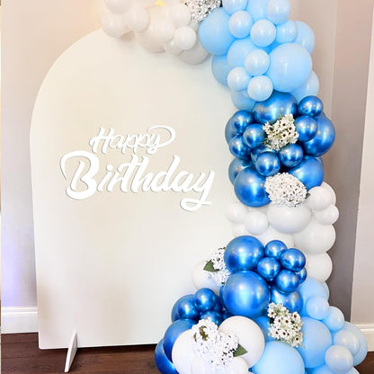Skiennix Metallic Blue Balloons - 120-Piece Set for Graduation, Baby Shower & Birthday Decor | Various Sizes