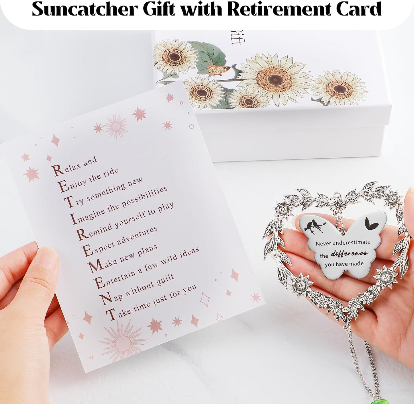 Skiennix Retirement Gift Sun Catcher - Heart-Shaped Rainbow Maker Ornament for 2025 Farewell