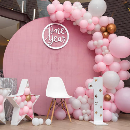 RUBFAC Pastel Pink Balloons - 129pcs in Various Sizes for Garland & Arch | Perfect for Parties & Celebrations