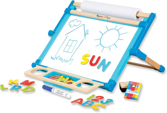 Melissa & Doug Double-Sided Magnetic Art Easel - Versatile Dry-Erase & Chalkboard for Kids