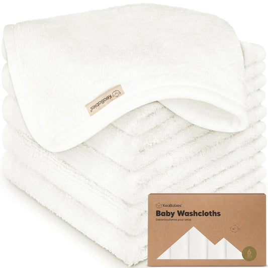 Baby Washcloths 6-Pack by [Brand Name] - Soft, Absorbent Bamboo Viscose Towels for Newborns & Toddlers | 10x10 Reusable