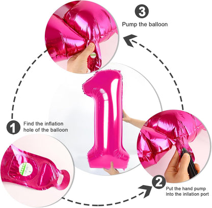 Skiennix 40-Inch Hot Pink Balloon Number 7 - Perfect for Birthdays, Engagements & Graduations