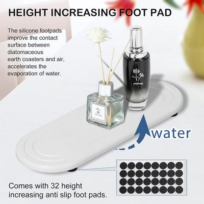Diatomite Stone Sink Tray Set - Fast Drying Water Absorbent Coasters for Kitchen & Bathroom | 2PCS