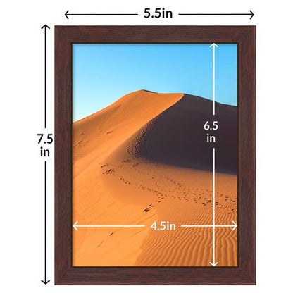 LaVie Home 5x7 Picture Frame for Wall Display, 5x7 Brown Picture Frame with HD Plexiglas, 5 x 7 Poster Frame 1 Pack, Display Frame for Vertical or Horizontal, Classic Collection