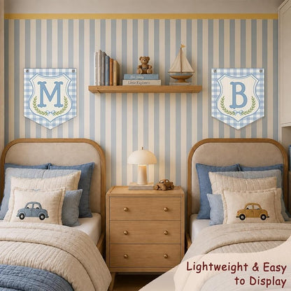 Personalized Baby Boy Name Banner - Nursery Decor Flag M