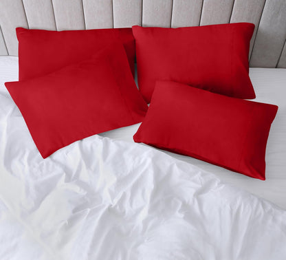 Utopia Bedding Standard Pillow Cases - Soft Brushed Microfiber - 4 Pack, Fade Resistant | 20 x 26 Inches, Red