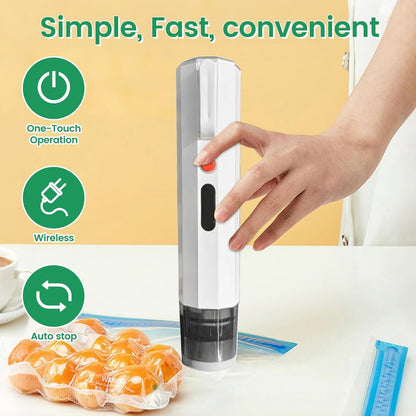 Powerful Handheld Vacuum Sealer - Compact Food Preservation Machine with 30 Reusable Bags