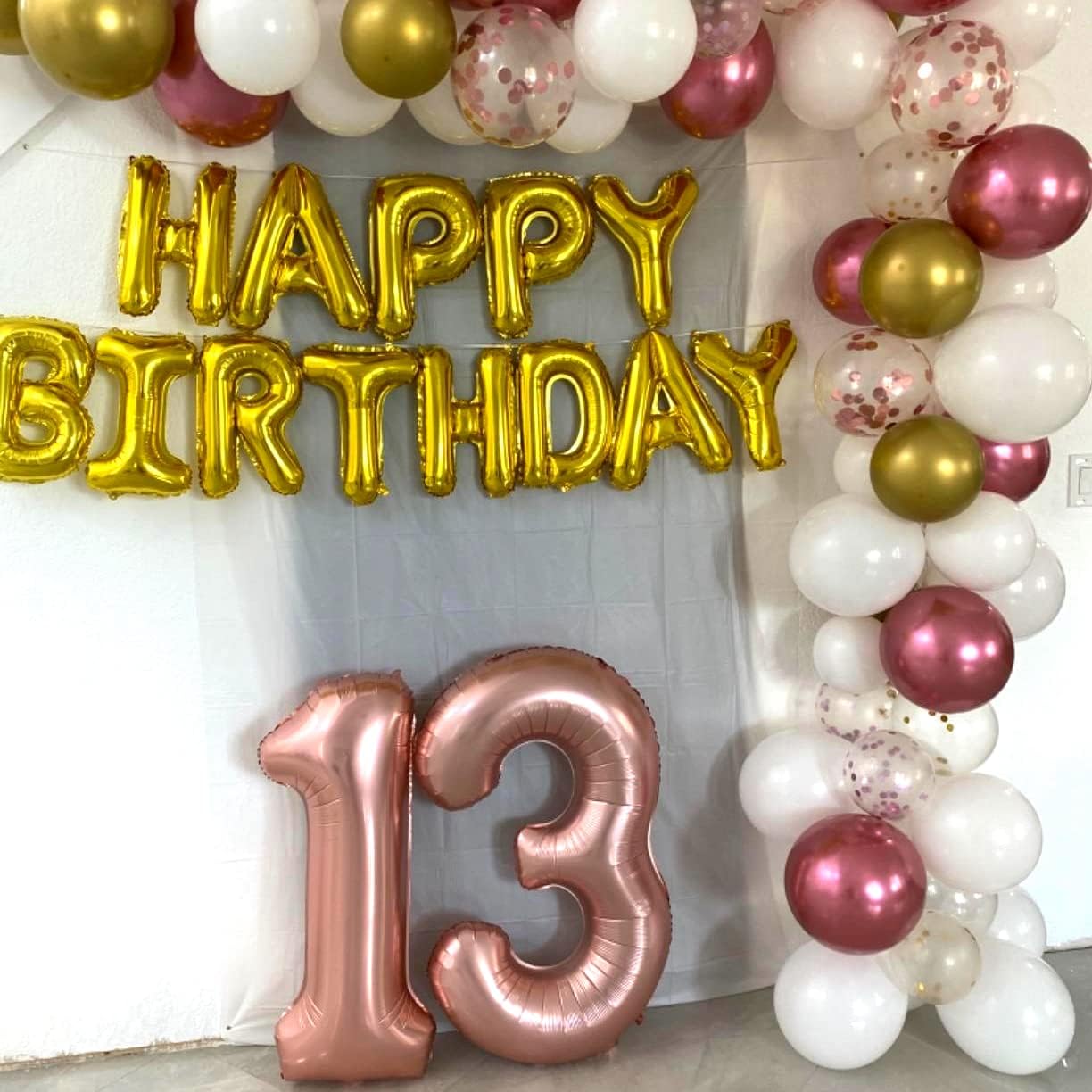 Rose Gold Number 3 Balloon - 40 Inch Large Foil Mylar Balloon for Birthdays & Celebrations