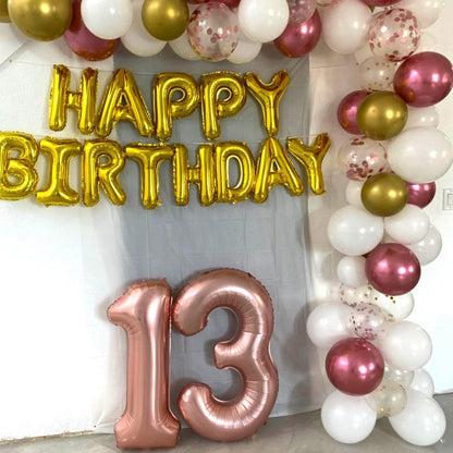 Rose Gold Number 3 Balloon - 40 Inch Large Foil Mylar Balloon for Birthdays & Celebrations
