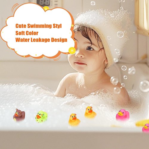 LINICE Mini Rubber Ducks - 30 Pcs Assorted Bath Toys for Toddlers | Perfect Party Favors & Gifts