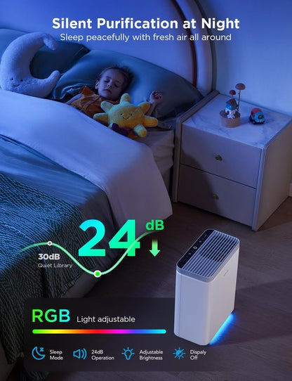 GoveeLife Smart Air Purifier - 3-in-1 Filter with App & Alexa Control | Covers 1046 ft², Ideal for Pets & Allergens