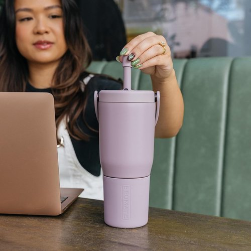 BrüMate Magnetic Straw Caps - Silicone Straw Topper 2-Pack | Dust & Dirt Resistant | Fits All Era & Resa Tumblers (Dark Aura)