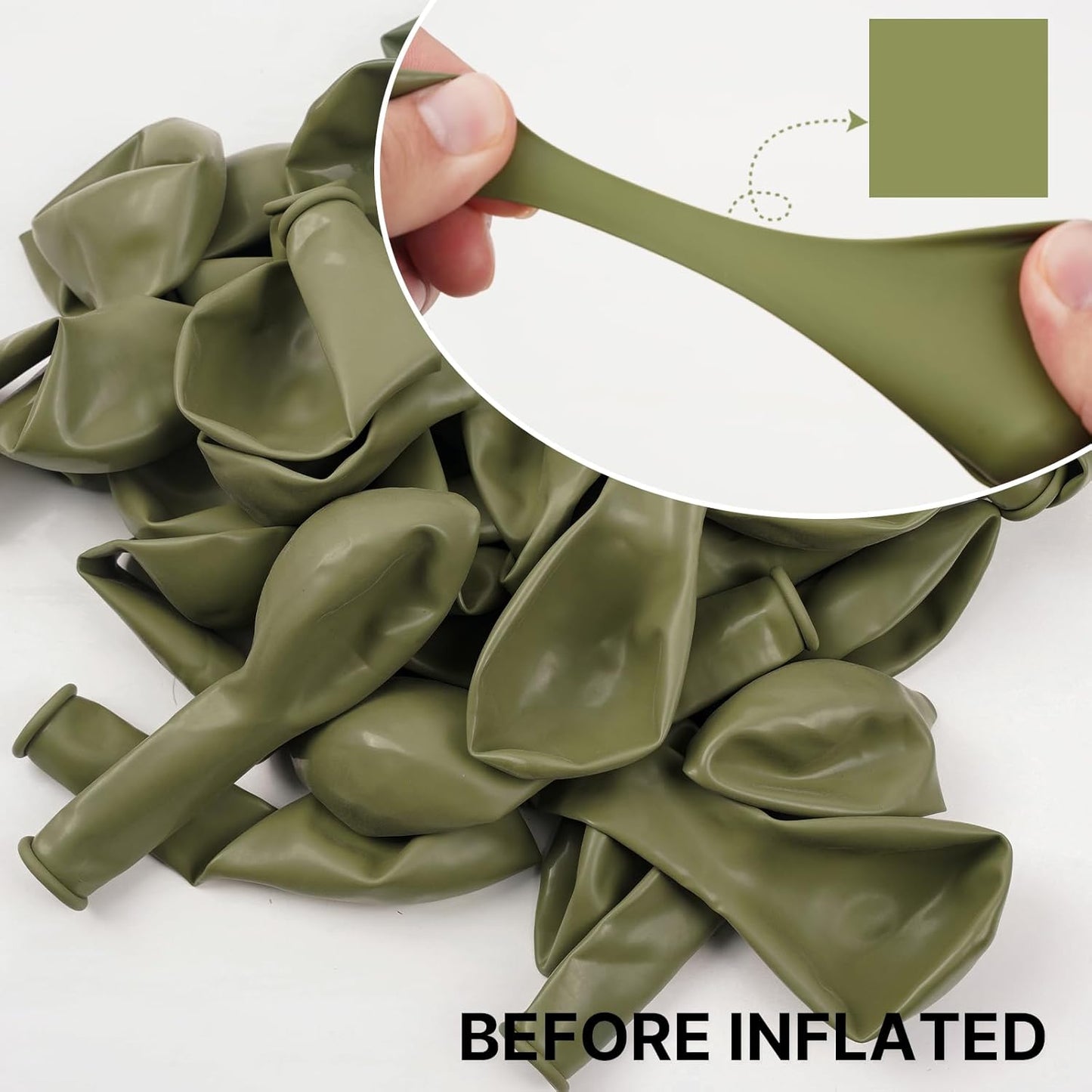 PartyWoo Sage Green Balloons - 50 Pcs Mini Matte Olive Green Latex for Weddings & Baby Showers