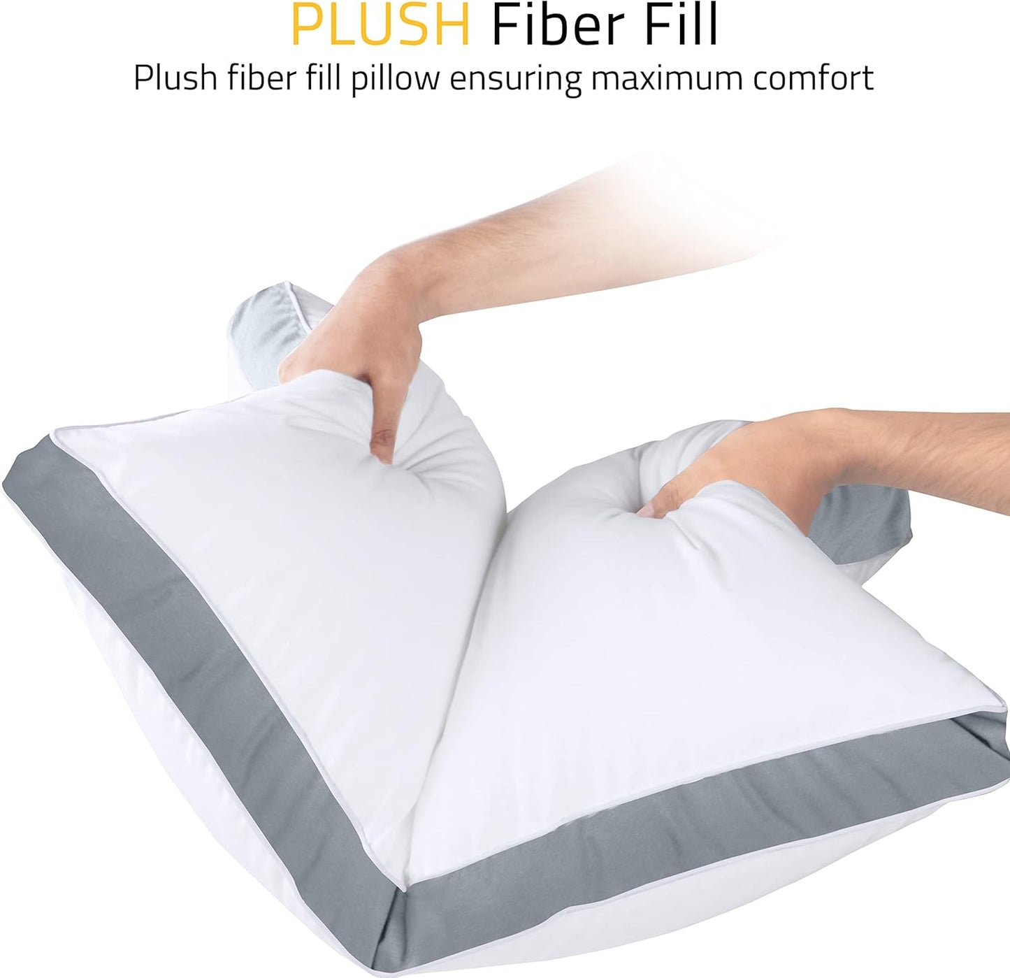Utopia Bedding Bed Pillows - Soft & Fluffy Down Alternative | Standard Size, Set of 2, Cooling Grey
