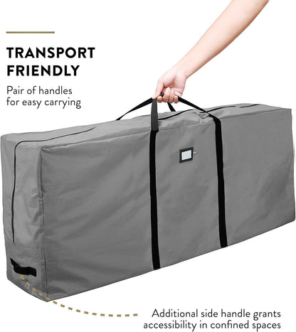 ZOBER Christmas Tree Storage Bag | 600D Oxford Fabric - Fits 9 Ft Trees - Waterproof & Tear-Proof - Gray