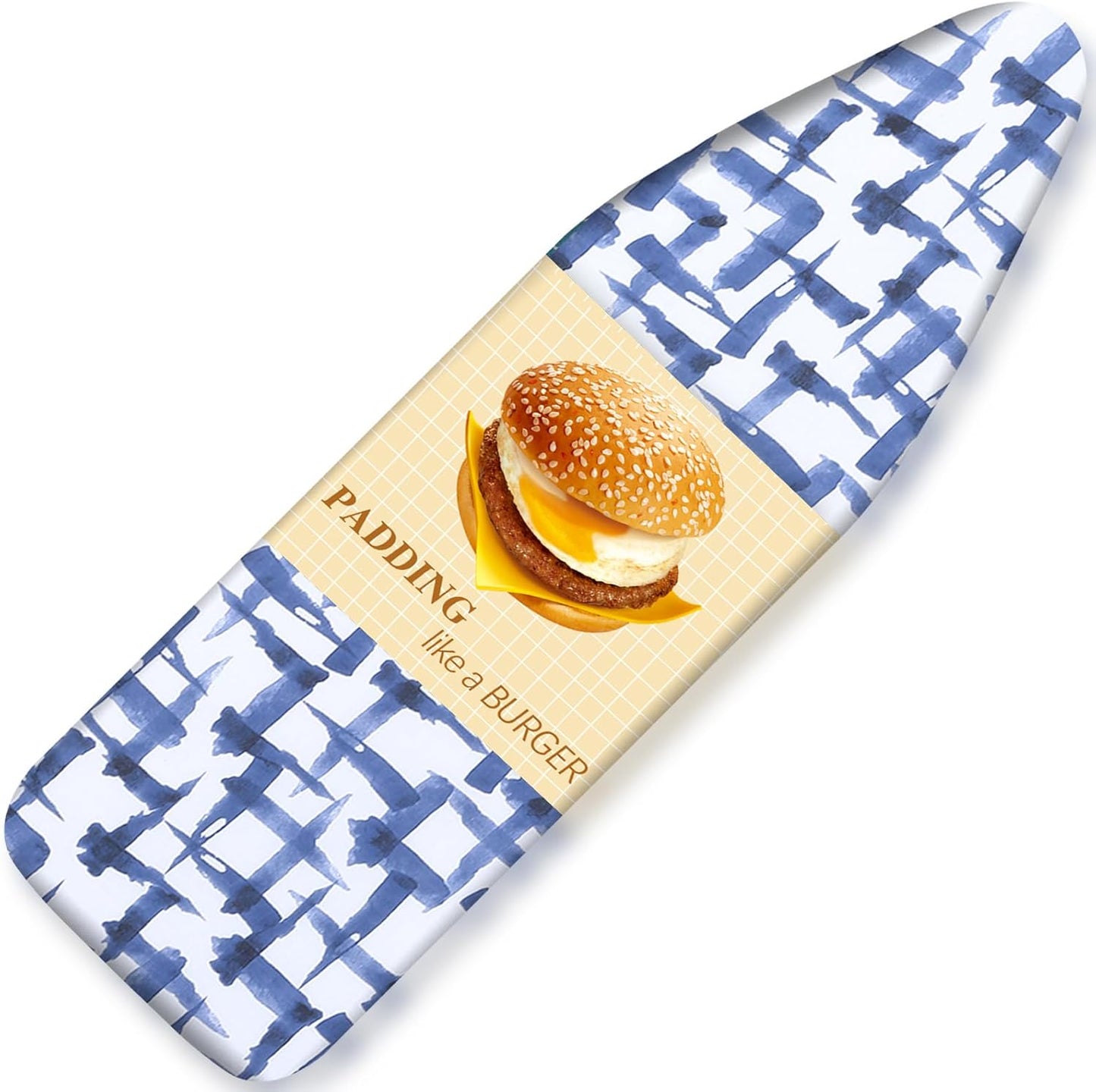 Skiennix Ironing Board Cover - Durable Stain Resistant Pad with 4 Layers, 15 x 54, Blue Brushstrokes