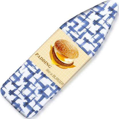 Skiennix Ironing Board Cover - Durable Stain Resistant Pad with 4 Layers, 15 x 54, Blue Brushstrokes