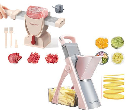 Fresh Meat Slicer + Upgrade Safe Mandoline Slicer