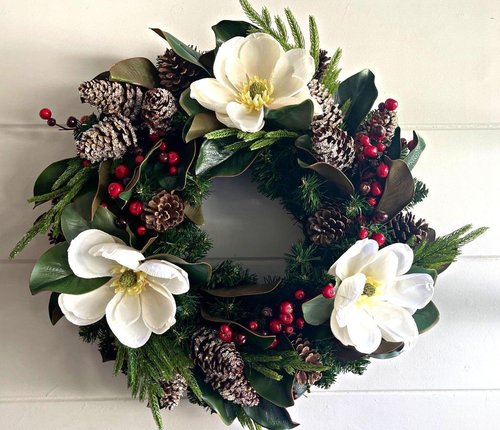 Happy Holiday | Handcrafted Artificial Floral Wreath - Year-Round Decorative Accent for Indoor & Outdoor Use
