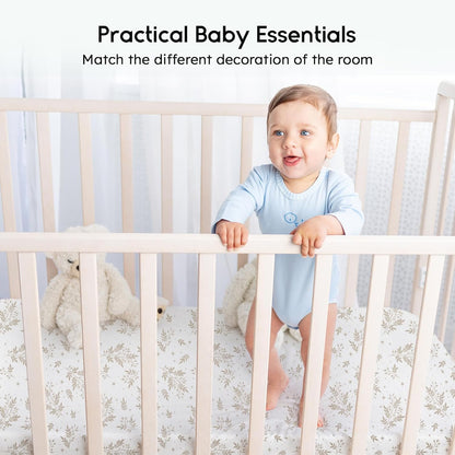 Yoofoss Fitted Baby Crib Sheets - Super Soft Microfiber 2 Pack for Standard Crib & Toddler Mattress | 28x52x8in (Brown & Leaf)