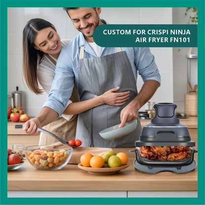 Silicone Heat Resistant mat for Ninja Crispi Air Fryer,Heat-Insulating Accessories Compatible with Ninja crispi FN101 containers,Kitchen Air Fryer Trivet (Sage Green)