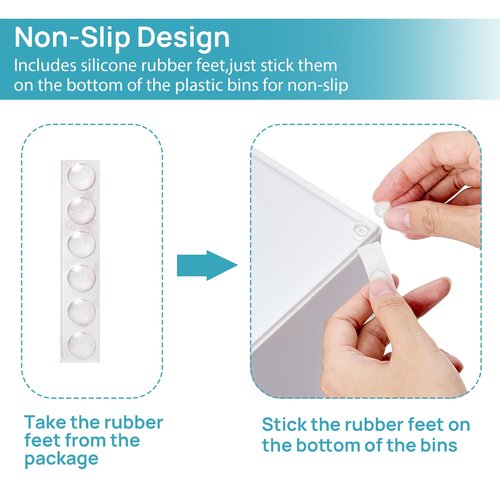 Vtopmart 4Pack Small Stackable Storage Drawers, Bathroom Makeup Organizer,Plastic Storage Bins For Vanity, Undersink, Kitchen Cabinets, Pantry, Home Organization(White)