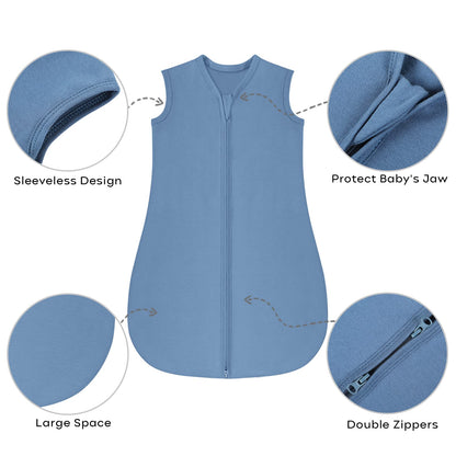 Yoofoss Baby Sleep Sack 12-18 Months Baby Wearable Blanket 100% Organic Cotton 2-Way Zipper TOG 0.5 Toddler Sleeping Sack 3 Pack, Comfy Soft Lightweight (Large)