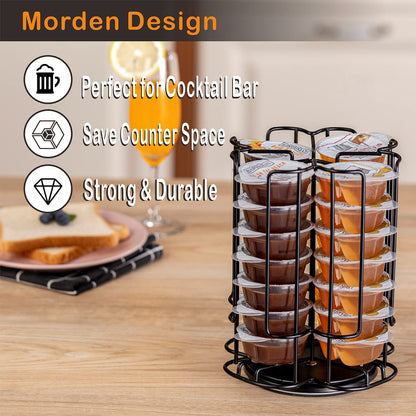 Flagship Cocktail Pod Holder for Bartesian Pod Storage Save Space Counter Black Metal Smooth Rotation Carousel (28 Pods Capacity)