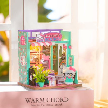 Hands Craft Hello Kitty Miniature Bookstore - Adorable DIY Dollhouse Kit for Creative Adults