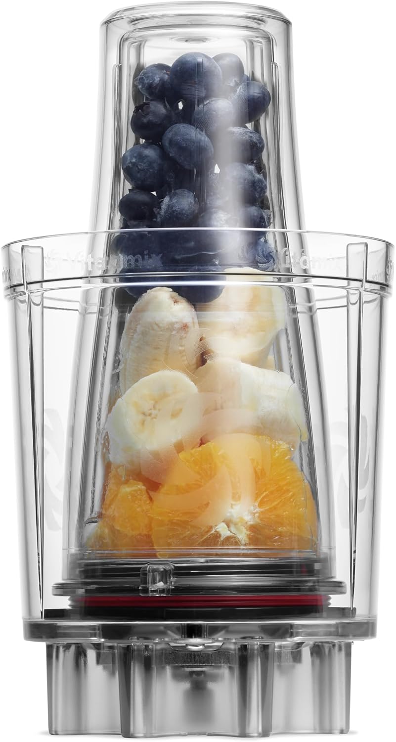 Vitamix Personal Cup Adapter - BPA-Free, Dishwasher-Safe with Two 20-Ounce Blender Cups & Lids